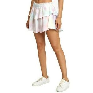 Loveshackfancy Tie Dye Ruffle Mini Skirt
